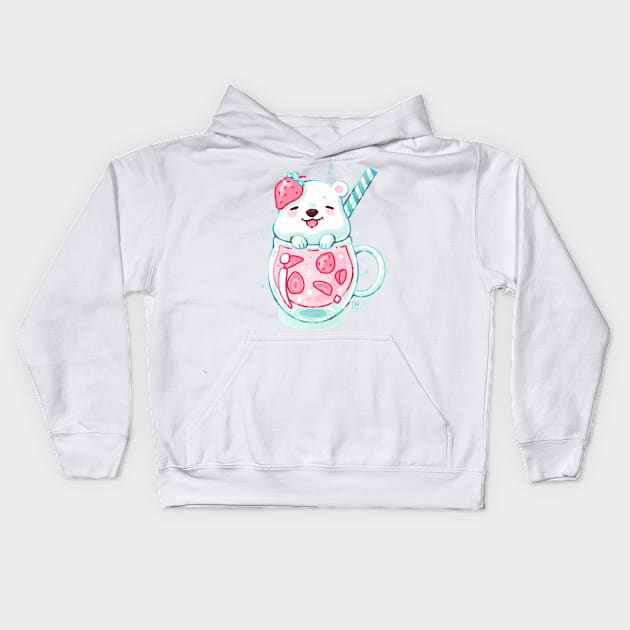 Strawberry Milk Kids Hoodie by Freeminds